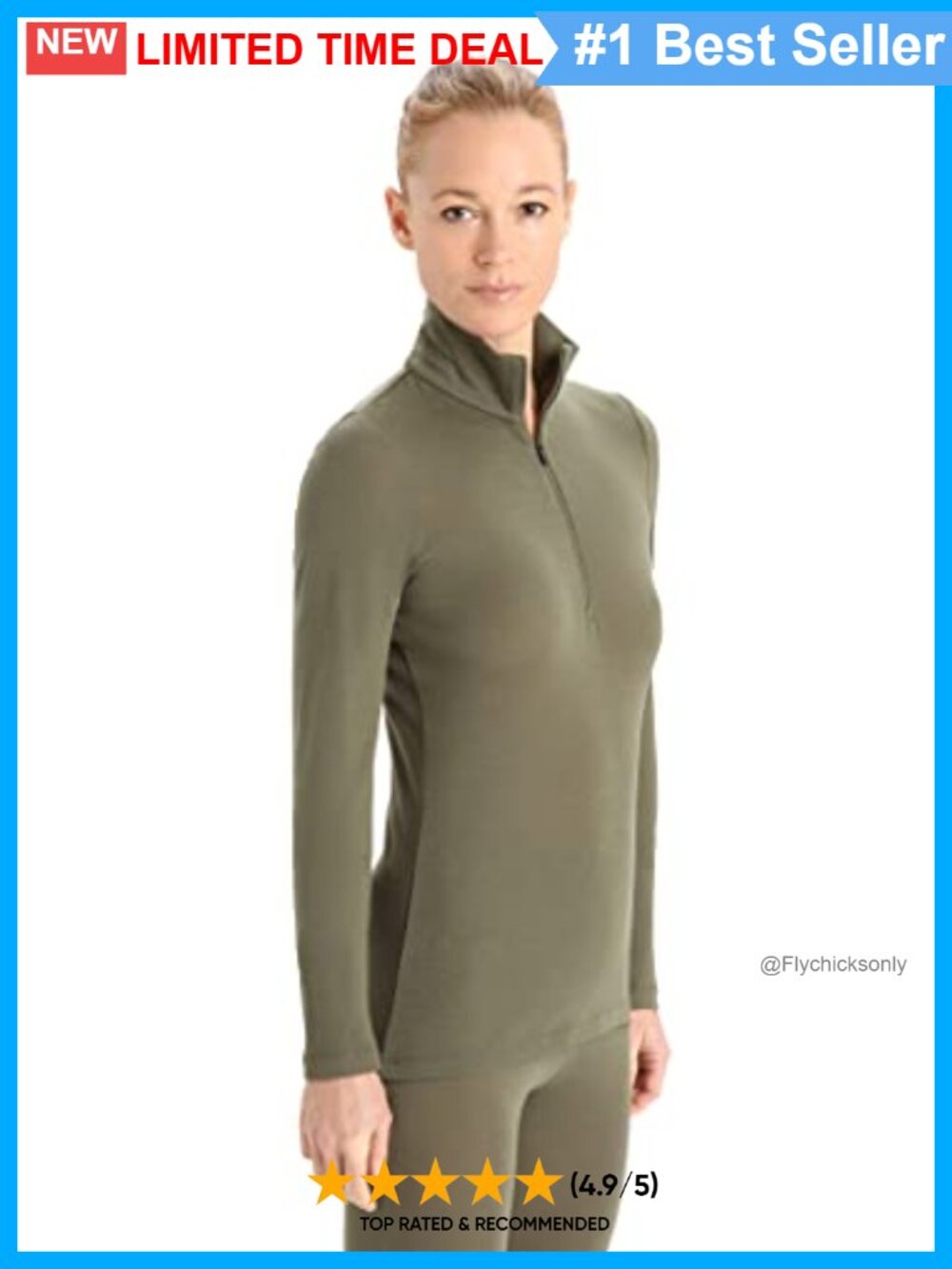 Merino Wool 175 Base Layer Thermal Long Sleeve Half Zip Top